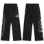 Black Graphic Straight-Leg Sweatpants | Minimalist Streetwear Pants with Side Letter Print Detail