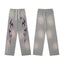 Hellstar Grey Pink Flame Graphic Sweatpants