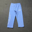 Sky Blue Graphic Straight-Leg Sweatpants | Minimalist Streetwear Pants with Side Print Detail