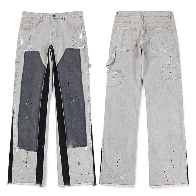Gallery Dept. Paint Splatter & Knee Patch Vintage Black Denim Jeans Hover Image