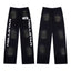 Hellstar Black Vertical Letter Print Wide Leg Sweatpants