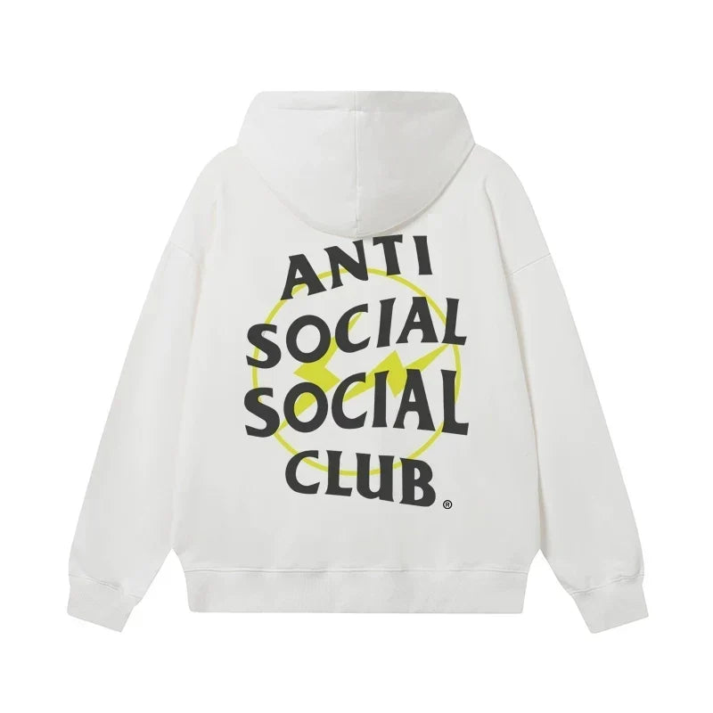 Anti Social Social Club Yellow Circle Logo Hoodie - White/Black