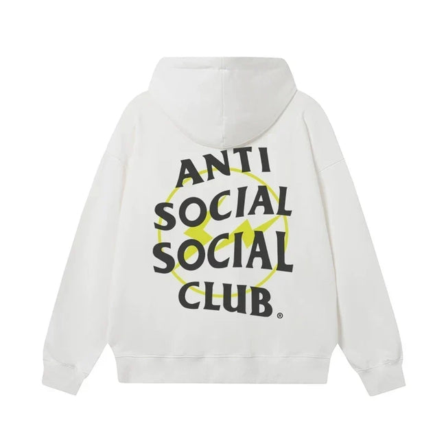 Anti Social Social Club Yellow Circle Logo Hoodie - White/Black Hover Image