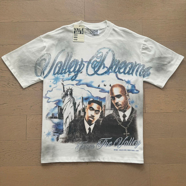VALEFOREVER Off White Washed Valley Dreams Hip Hop Portrait Vintage T-Shirt Hover Image