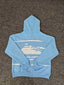 Sky Blue Graphic Zip-Up Hoodie | Streetwear Hoodie with Abstract Back Print Design