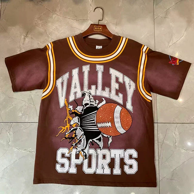 Valleydream Brown Striped Collar Valley Football Sports Vintage T-Shirt Hover Image