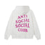 Anti Social Social Club Pink Lightning Circle Logo Hoodie - White