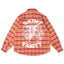 Saint Vanity Tiger Graphic Plaid Flannel Shirt - Red/Yellow