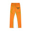 Gallery Dept. "GALERIE DEPT." Lime Green Tie-Dye Wash Contrast Panel Sweatpants - Orange