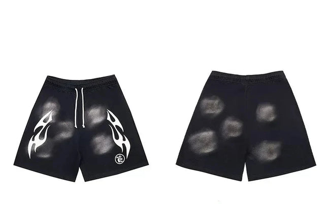Hellstar Black Flame Circle Shorts Hover Image
