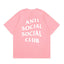 Anti Social Social Club Classic Logo T-Shirt - Pink/White