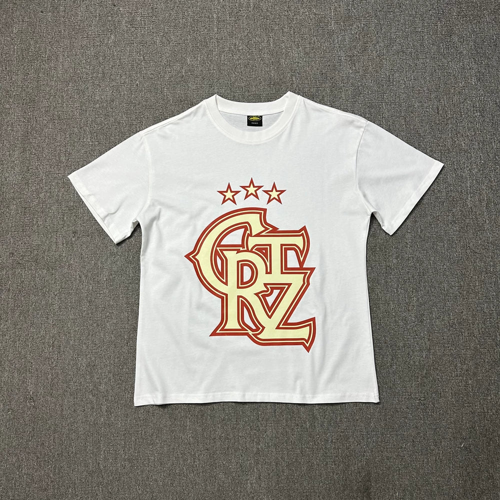 Corteiz CRTZ Star Logo White T-Shirt — Iconic Streetwear Tee with Bold Lettering Print