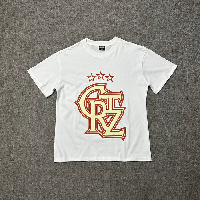 Corteiz CRTZ Star Logo White T-Shirt — Iconic Streetwear Tee with Bold Lettering Print Hover Image