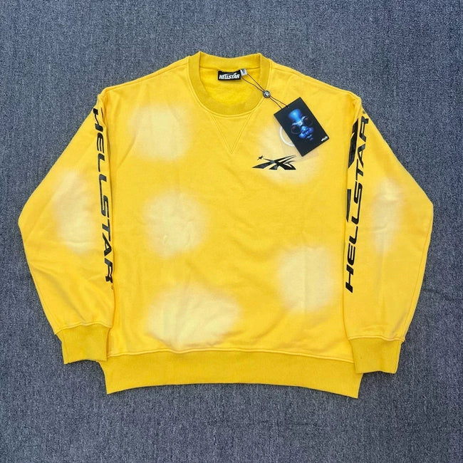 Hellstar Yellow Faded Wash Crewneck Sweatshirt Hover Image