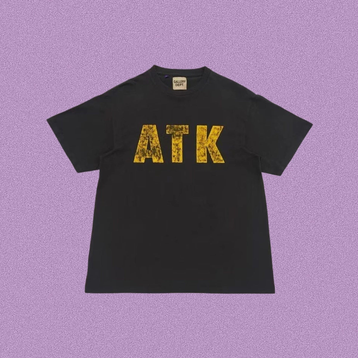 Gallery Dept. Distressed ATK Short Sleeve T-Shirt - Black/Yellow