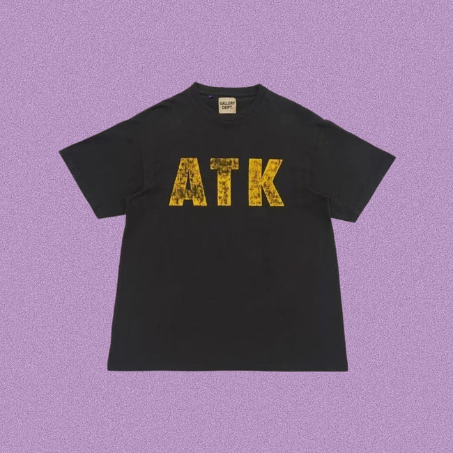 Gallery Dept. Distressed ATK Short Sleeve T-Shirt - Black/Yellow Hover Image