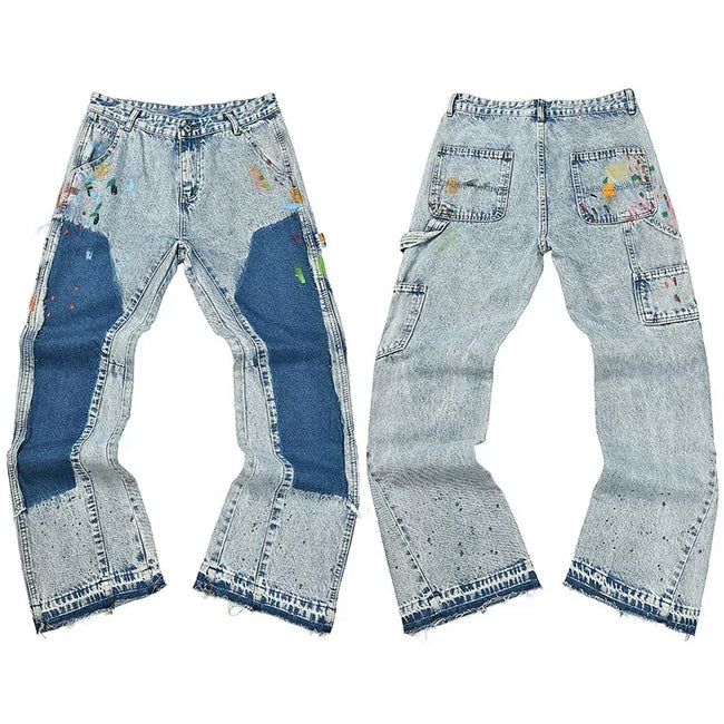 Gallery Dept. Distressed & Paint Splatter Denim Jeans Collection Hover Image