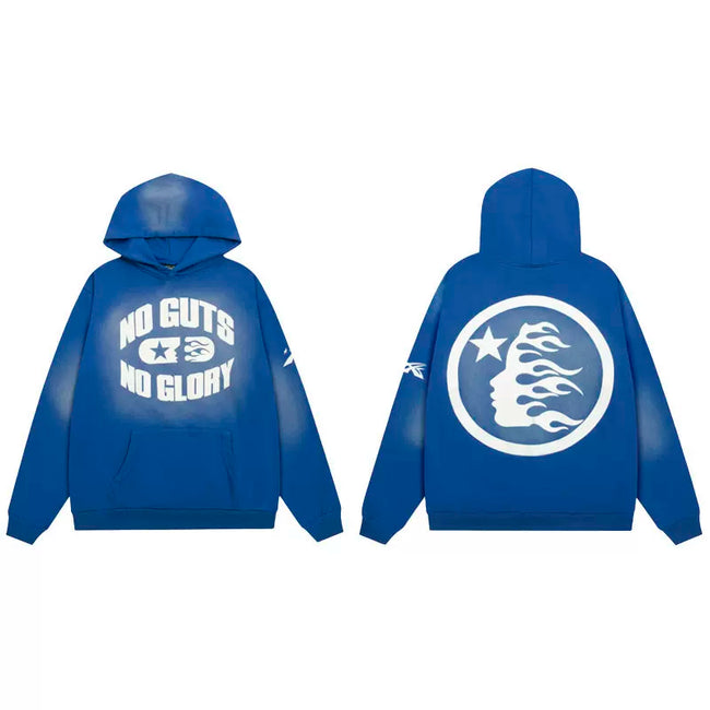 Hellstar Blue NO GUTS Hoodie Hover Image