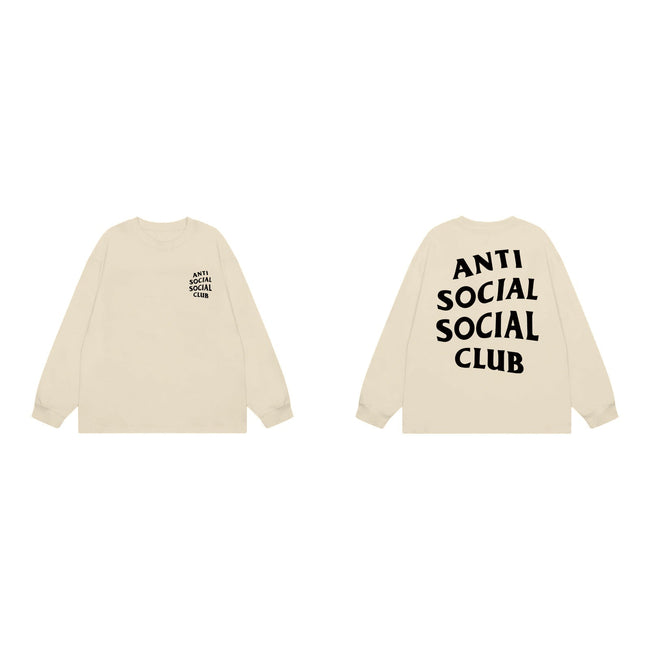 Anti Social Social Club Classic Long Sleeve T-Shirt - Cream/Black Hover Image