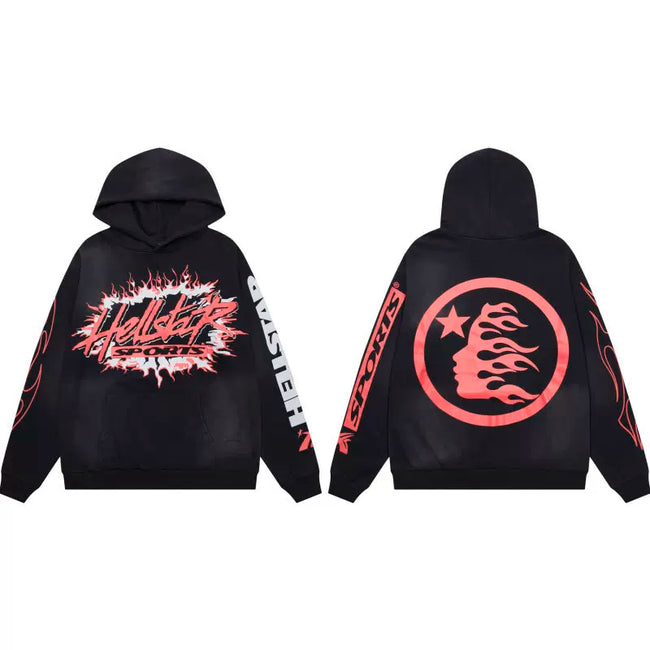 Hellstar Black Red Graphic Hoodie Hover Image