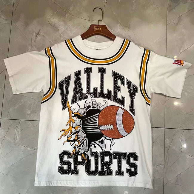 Valleydream White Striped Collar Valley Football Sports Vintage T-Shirt Hover Image