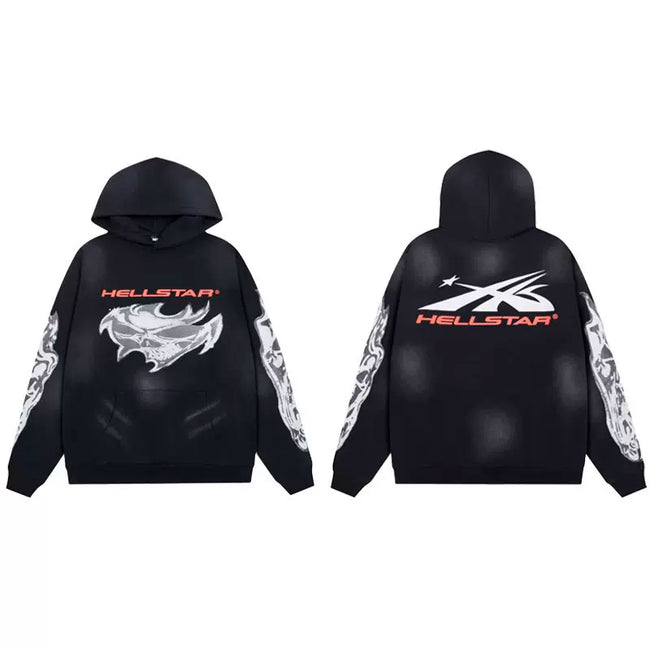 Hellstar Black Red Letter Hoodie Hover Image