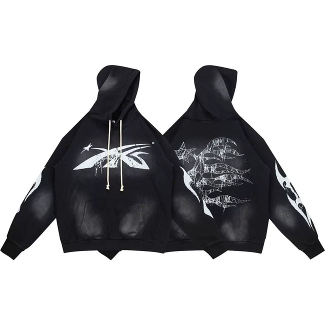 HELLSTAR Abstract Art Print Hoodie Hover Image