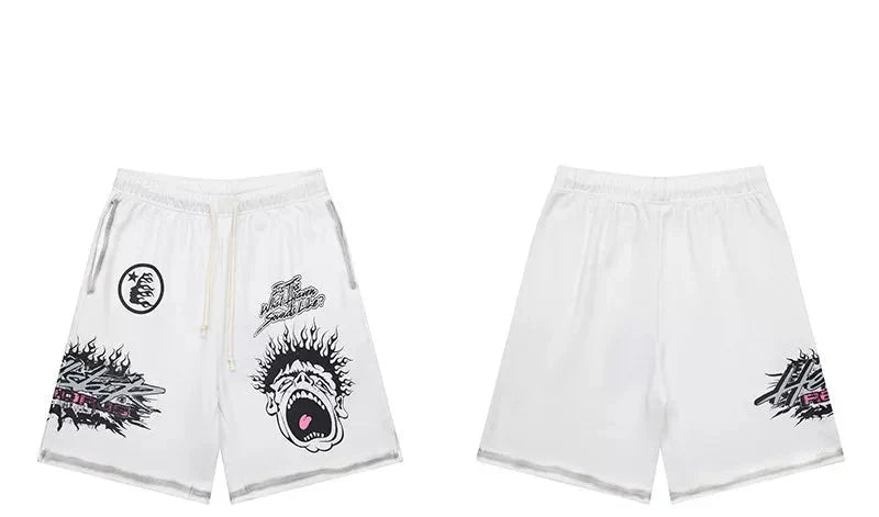 Hellstar White Vintage Wash Shorts
