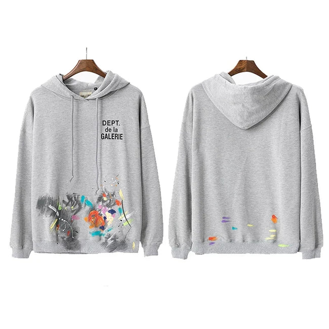 Gallery Dept Paint Splatter Grey Hoodie Hover Image