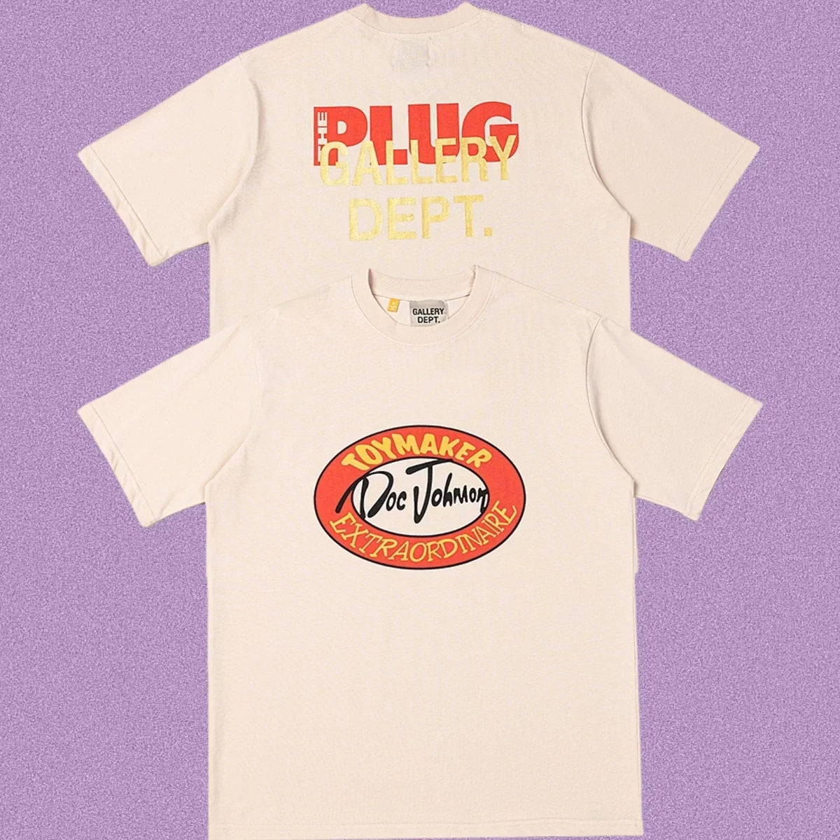 Gallery Dept. Toymaker Doc Johnson Oval Stamp Short Sleeve T-Shirt - Cream