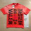 VALEFOREVER Red Gradient Target Number Vintage Graphic Short Sleeve T-Shirt