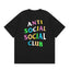 Anti Social Social Club Multi-Color Letters Logo T-Shirt - Black