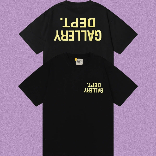 Gallery Dept. Inverted Logo Short Sleeve T-Shirt - Black/Yellow Hover Image