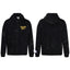 Gallery Dept Black Marble Tie‑Dye Yellow Logo Full Zip Up Hoodie