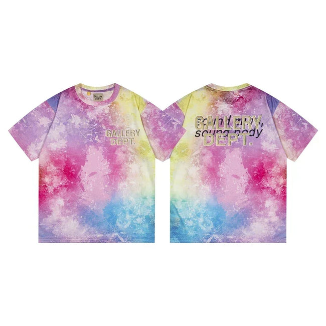 Gallery Dept. Tie-Dye Sound Mind Short Sleeve T-Shirt - Pink/Yellow/Purple Hover Image