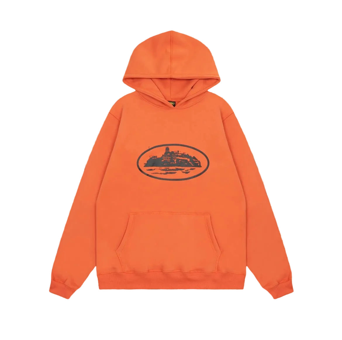 Orange Vintage Graphic Hoodie – Oversized Streetwear Pullover Sweatshirt