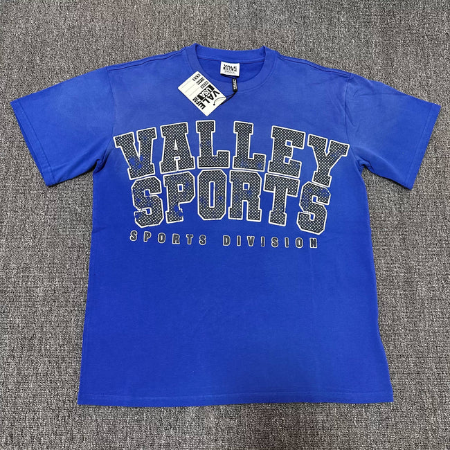 VALEFOREVER Blue Valley Sports Vintage Letter Graphic Short Sleeve T-Shirt Hover Image