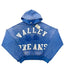 Valley Dreams Rhinestone Zip‑Up Cropped Hoodie, Unisex Blue Washed Streetwear Jacket