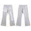 Grey Graphic Panel Flare Sweatpants