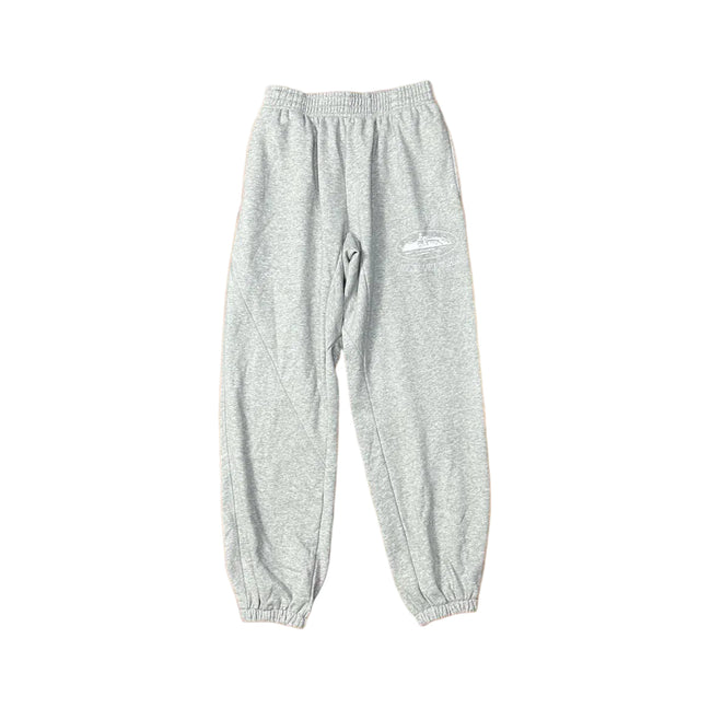 Grey Vintage Graphic Sweatpants – Oversized Streetwear Joggers Hover Image