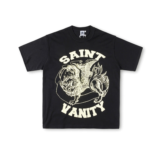 SAINT VANITY Winged Creature Graphic Short-Sleeve T-Shirt - Black / Cream Hover Image