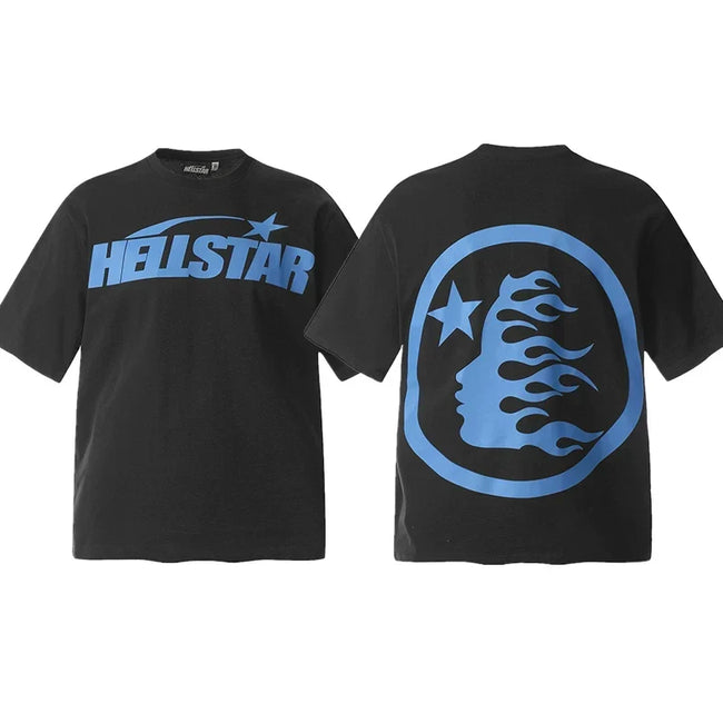 Hellstar Black Blue Logo Portrait Tee Hover Image