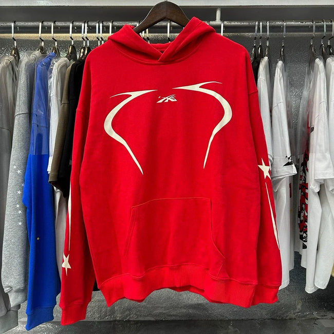 Hellstar Red Curve Graphic Pullover Hoodie Hover Image