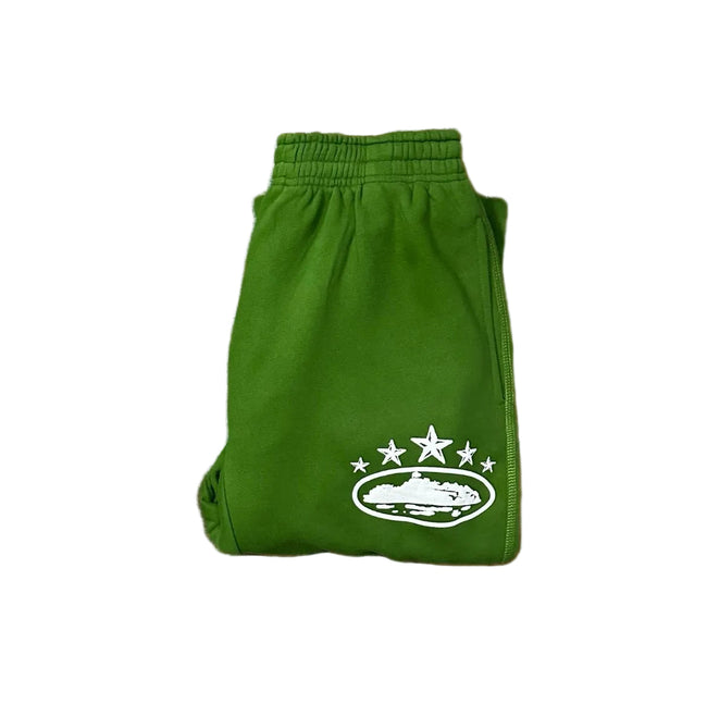 Green Vintage Star Graphic Sweatpants – Oversized Streetwear Joggers Hover Image