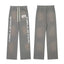 Hellstar Grey Vertical Logo Faded Wide Leg Sweatpants