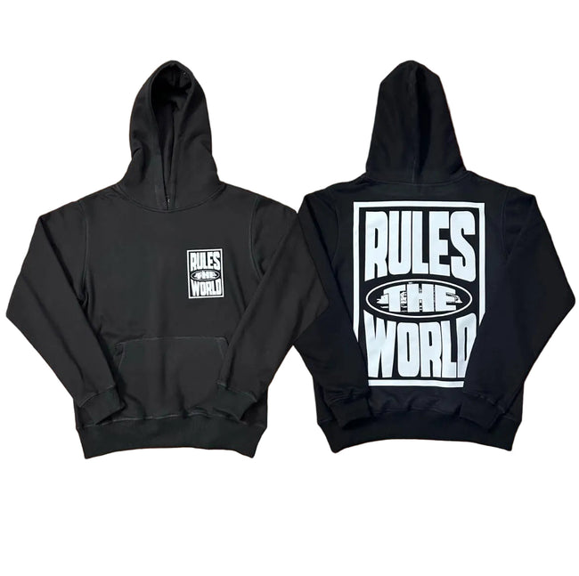 Black Back Graphic Hoodie – Oversized Streetwear Pullover Sweatshirt Hover Image