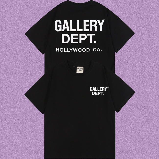 Gallery Dept. Hollywood Logo Short Sleeve T-Shirt - Black/White Hover Image