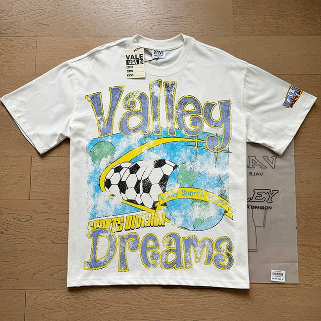 VALEFOREVER White Valley Dreams Soccer Sports Retro Graphic Short Sleeve T-Shirt Hover Image
