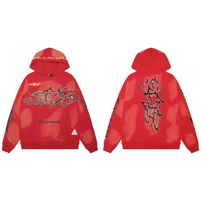 Hellstar Red Calligraphy Hoodie Hover Image
