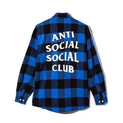 Anti Social Social Club Plaid Flannel Shirt - Blue/White Hover Image